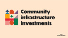 Graphic with shapes next to the words: Community infrastructure investments