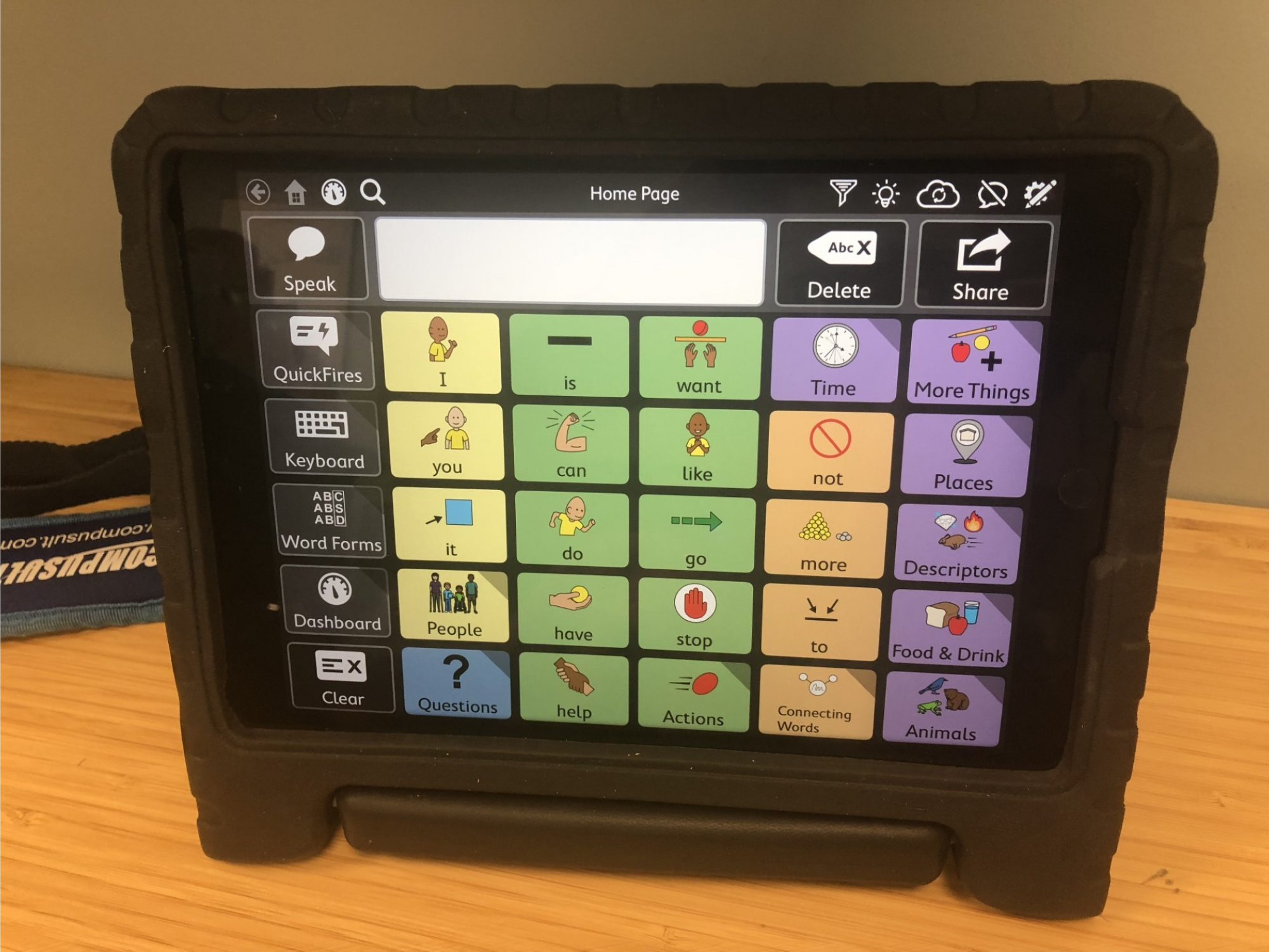 Photo of a learning tablet used by autistic children