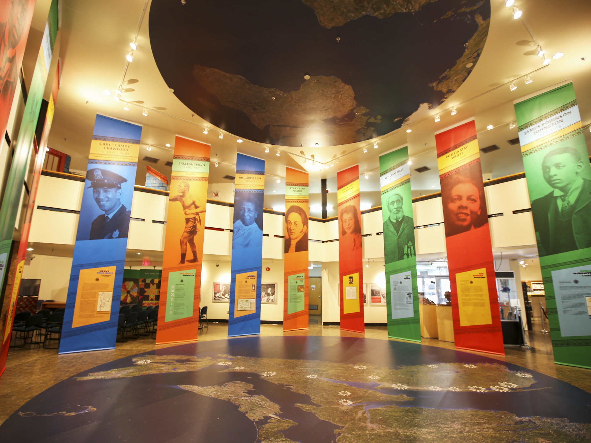 Photo showing colourful banners at the Black Cultural Centre