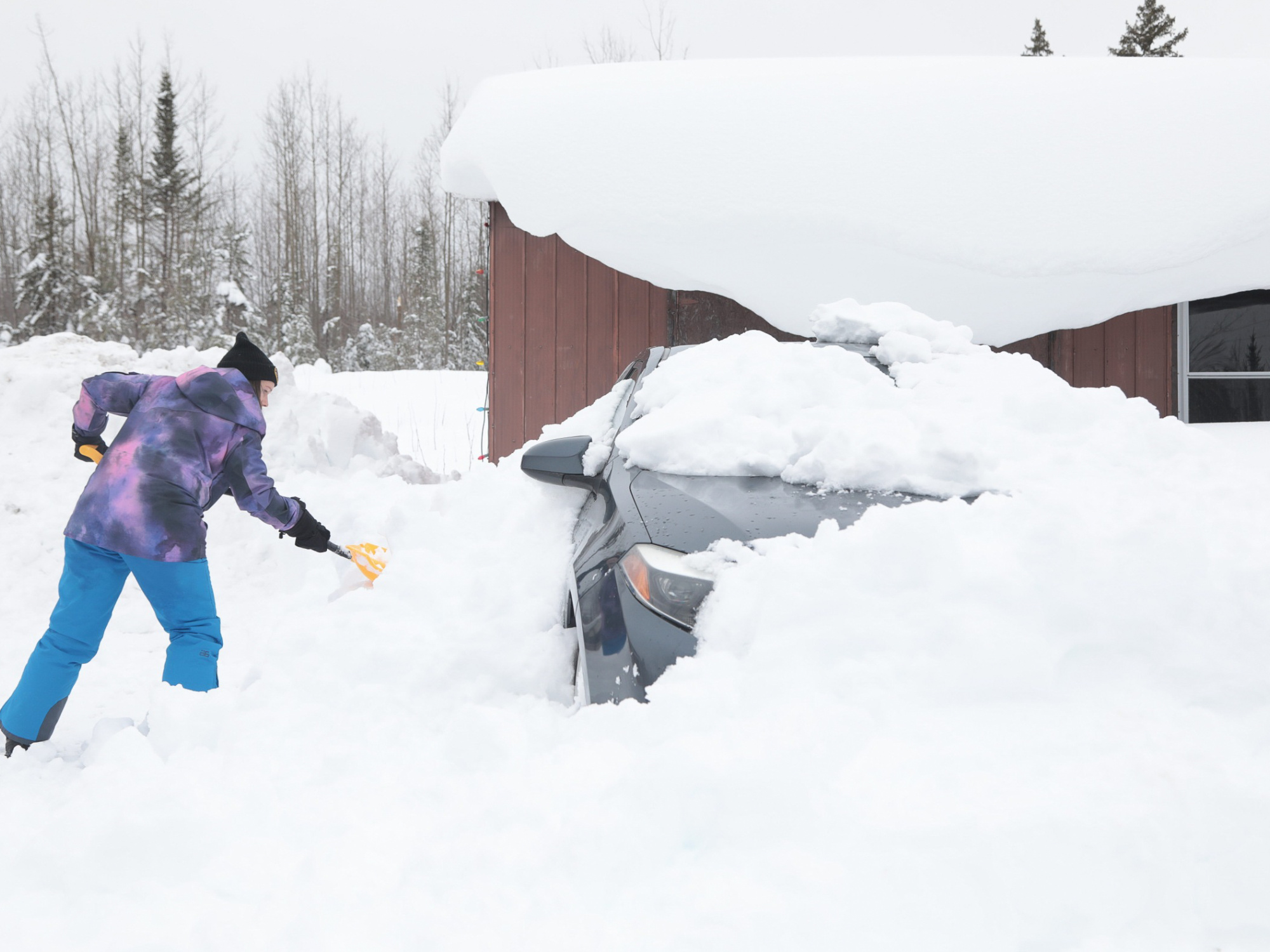 An Antigonish area resident shovels snow following the storm in early February