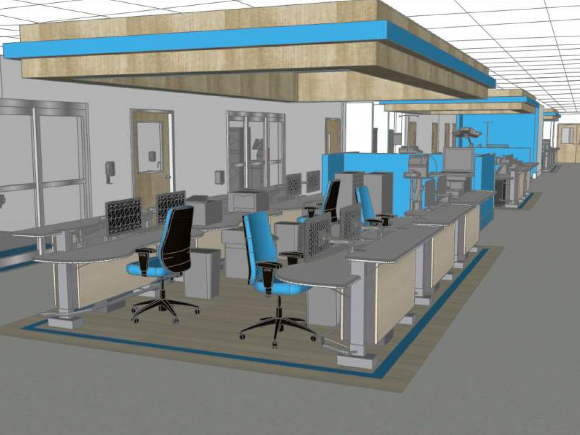 Rendering of new team area at the new Yarmouth Regional Hospital emergency department 