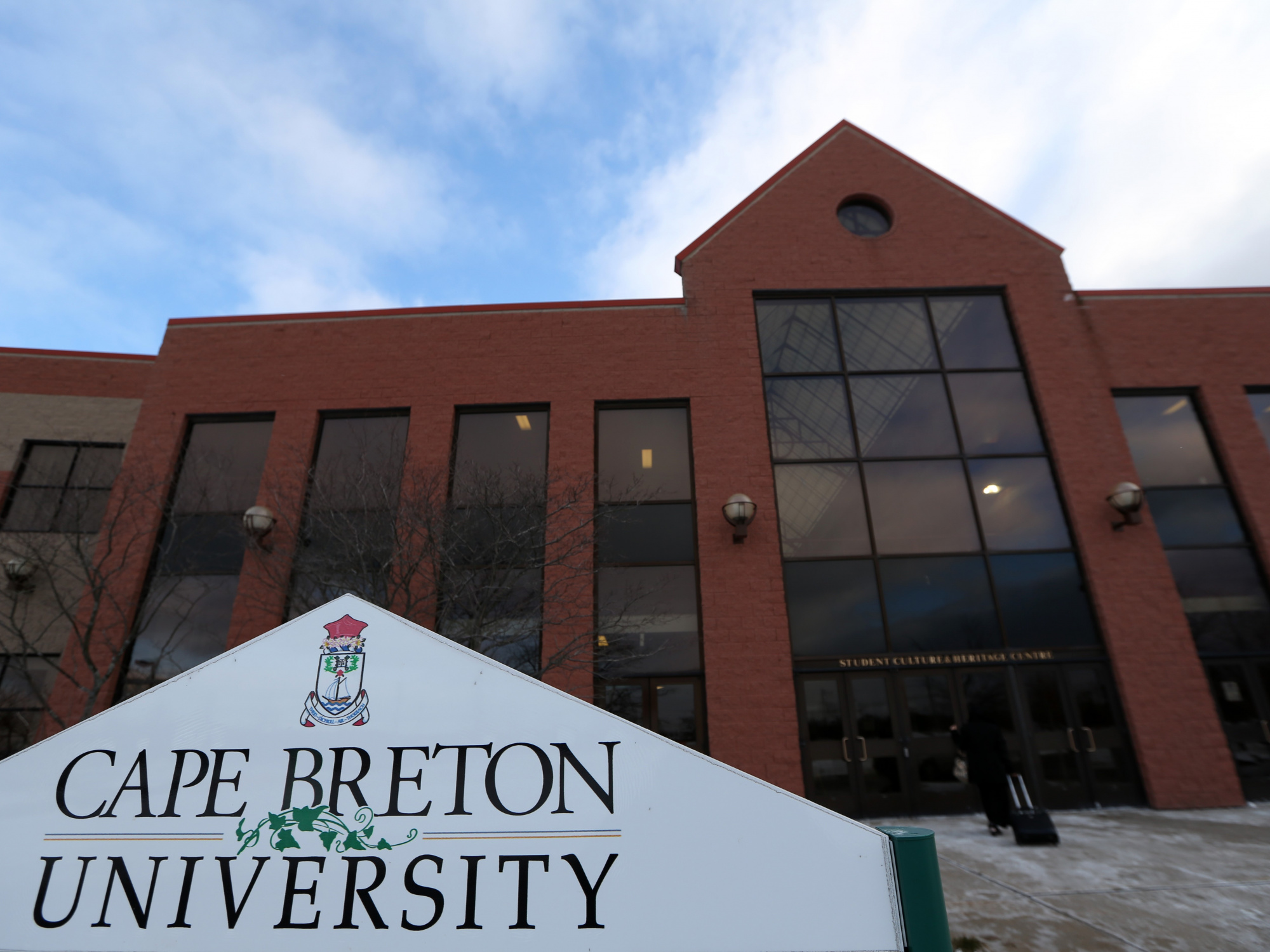 Photo outside Cape Breton University 