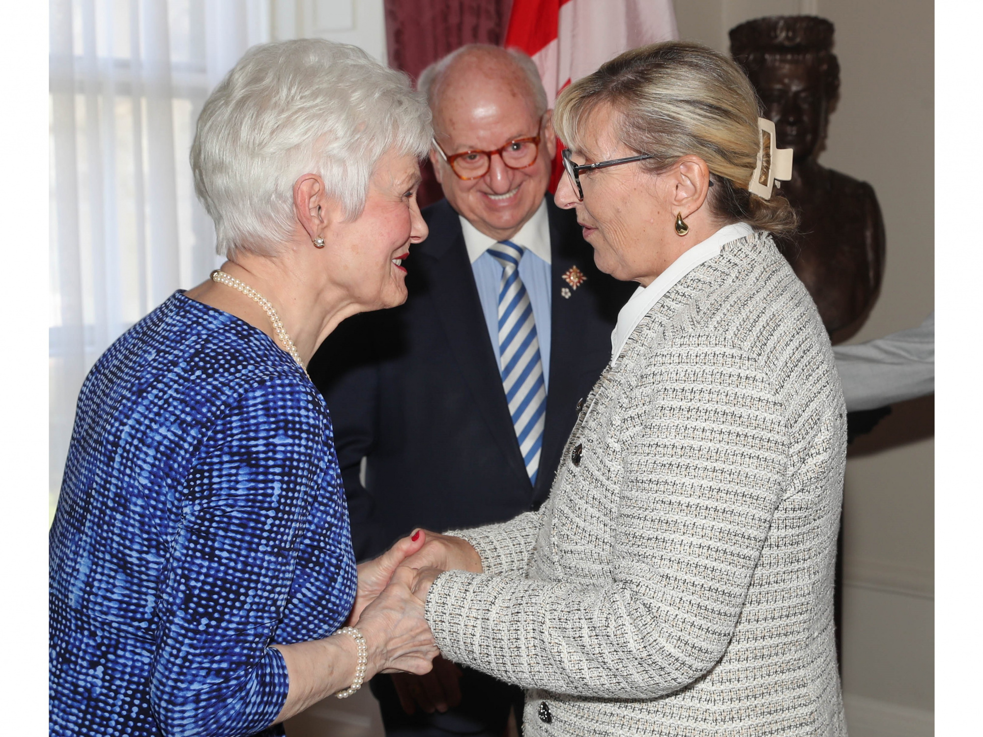 Photo of Lt.-Gov. Arthur J. LeBlanc, his wife Patsy and new Justice Minister Barbara Adams at her swearing-in ceremony