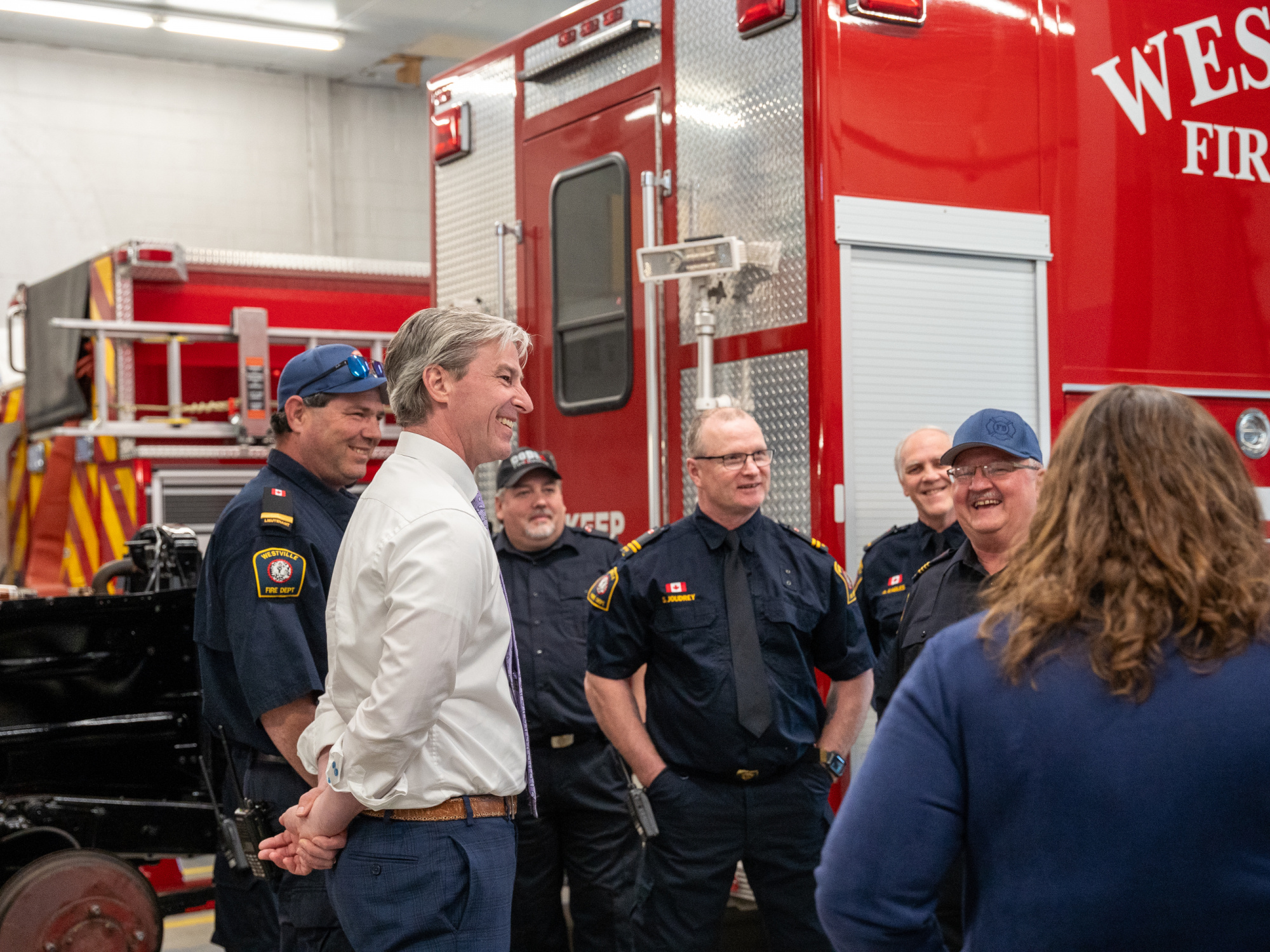 premier with firefighters