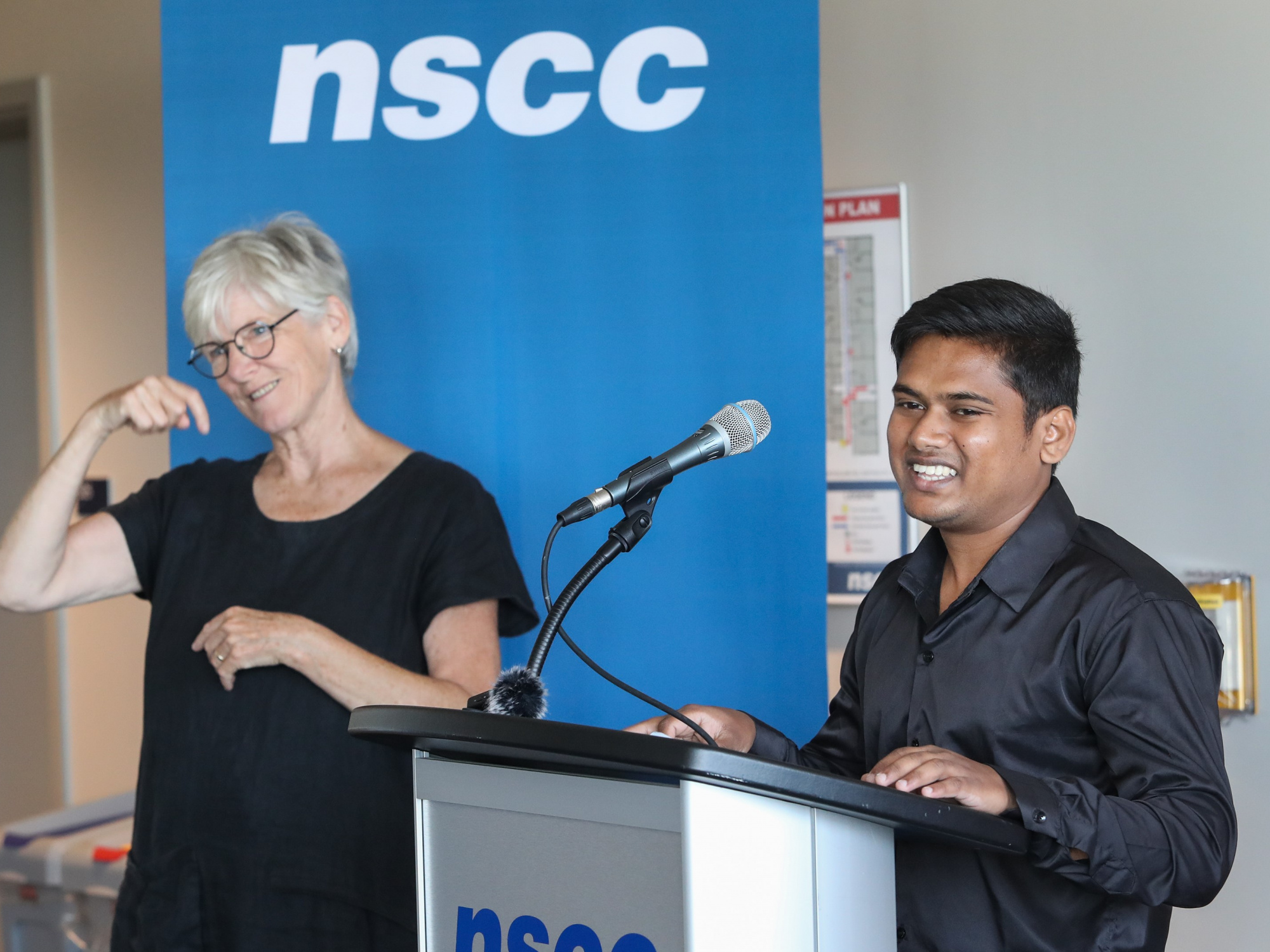 Jayesh Thali, Vice President of the Akerley Campus Student Association and second-year Business-Tourism student, shares his excitement about the addition of 100 beds at his campus. (Communications Nova Scotia)