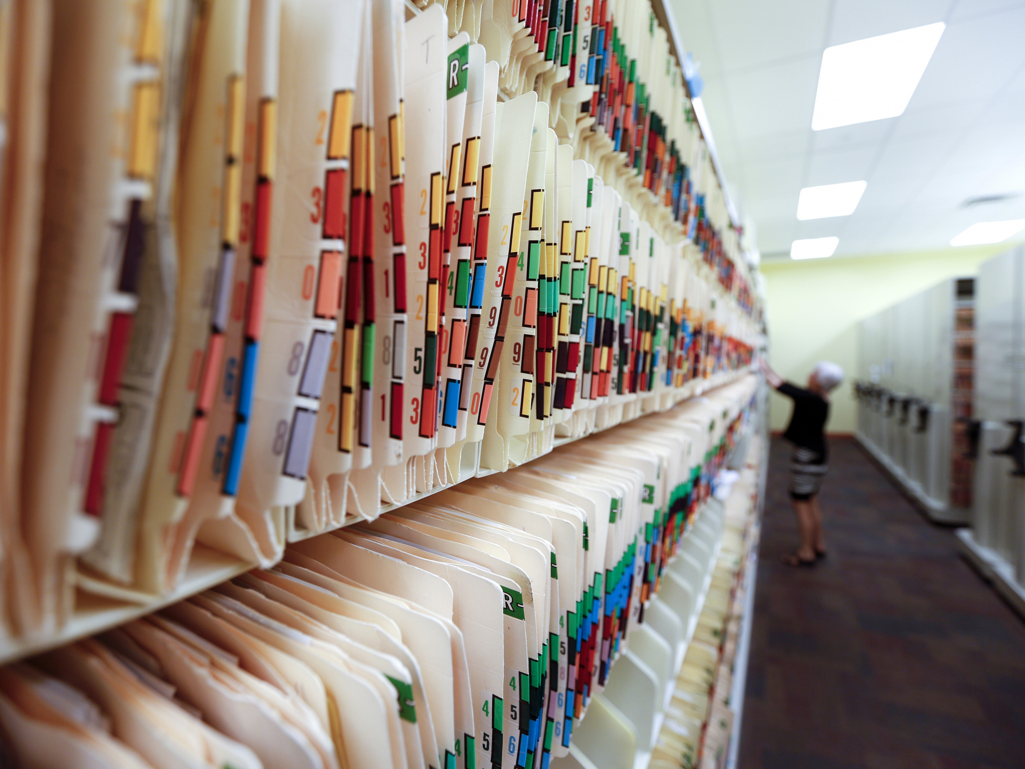 Photo of files on shelves