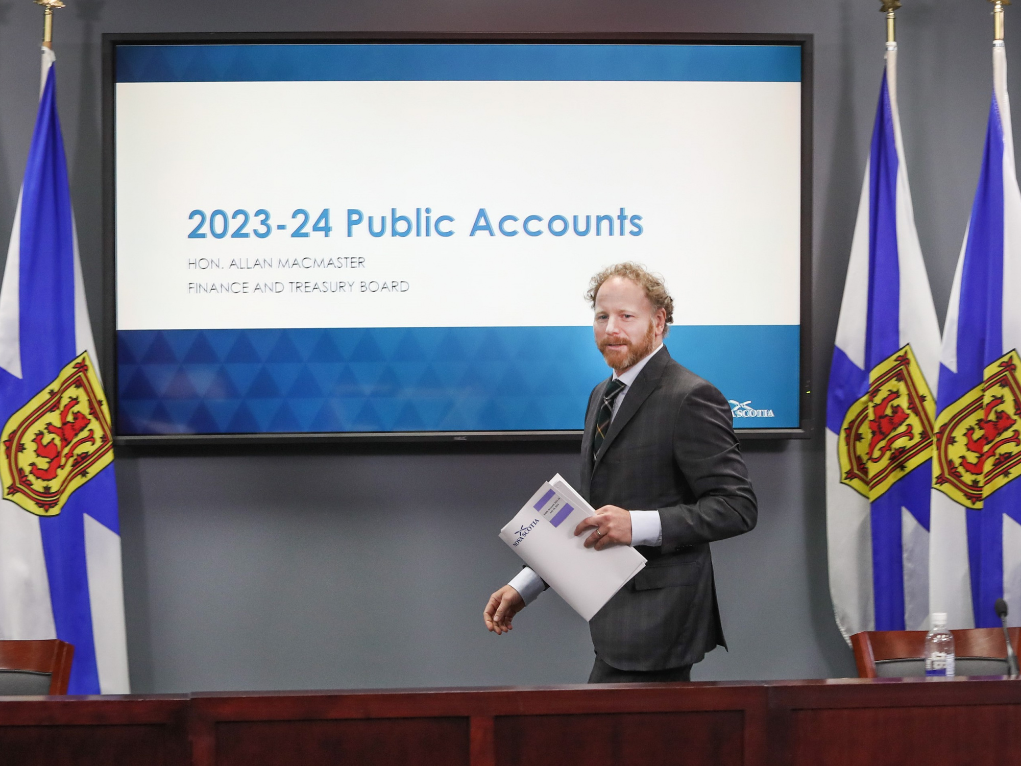 Finance Minister Allan MacMaster at public accounts release