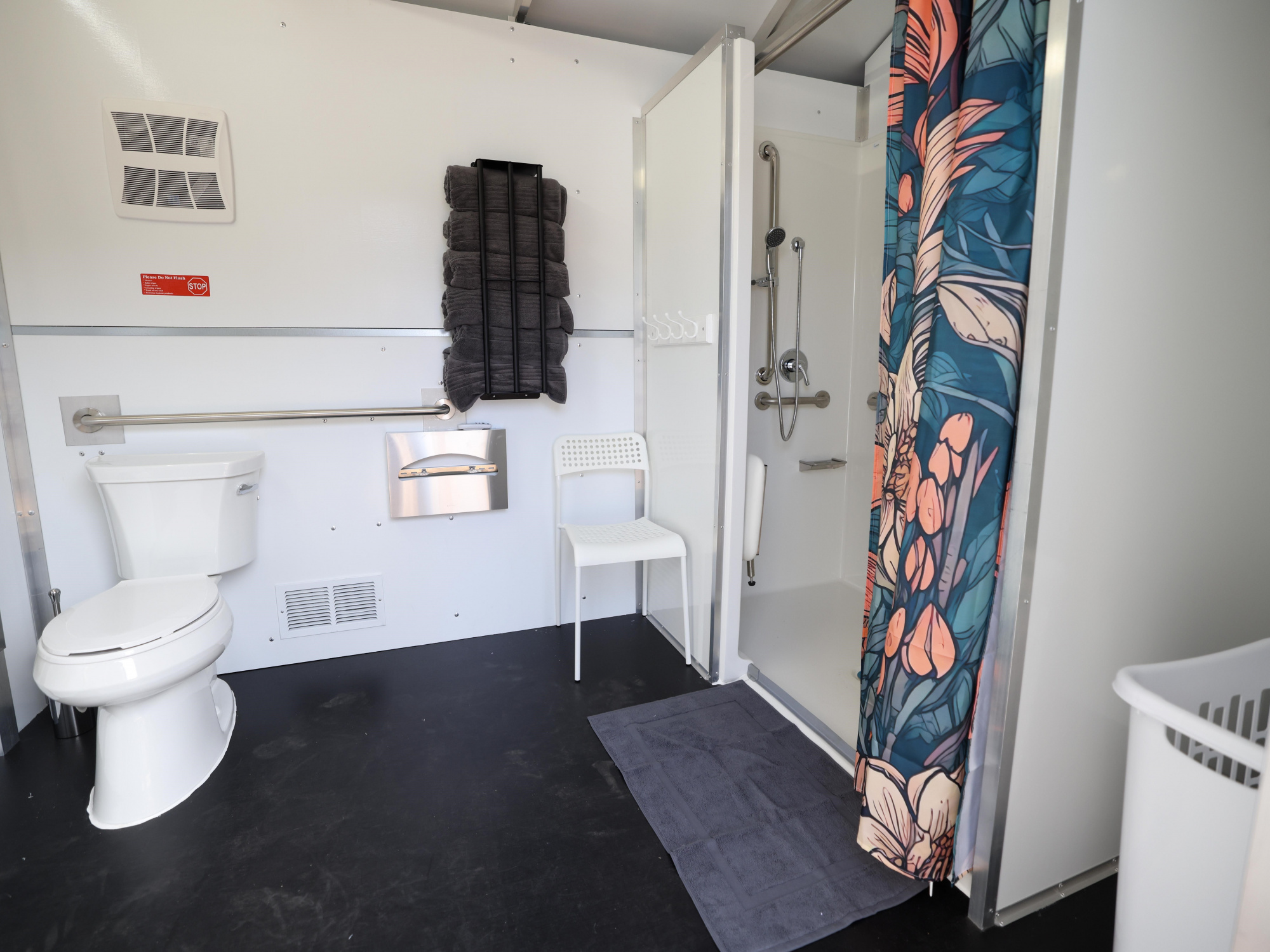 Photo of washroom at a shelter village