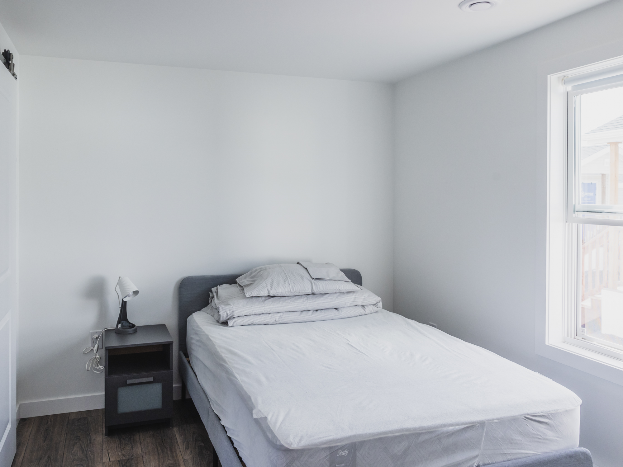 bedroom in tiny home community in sackville