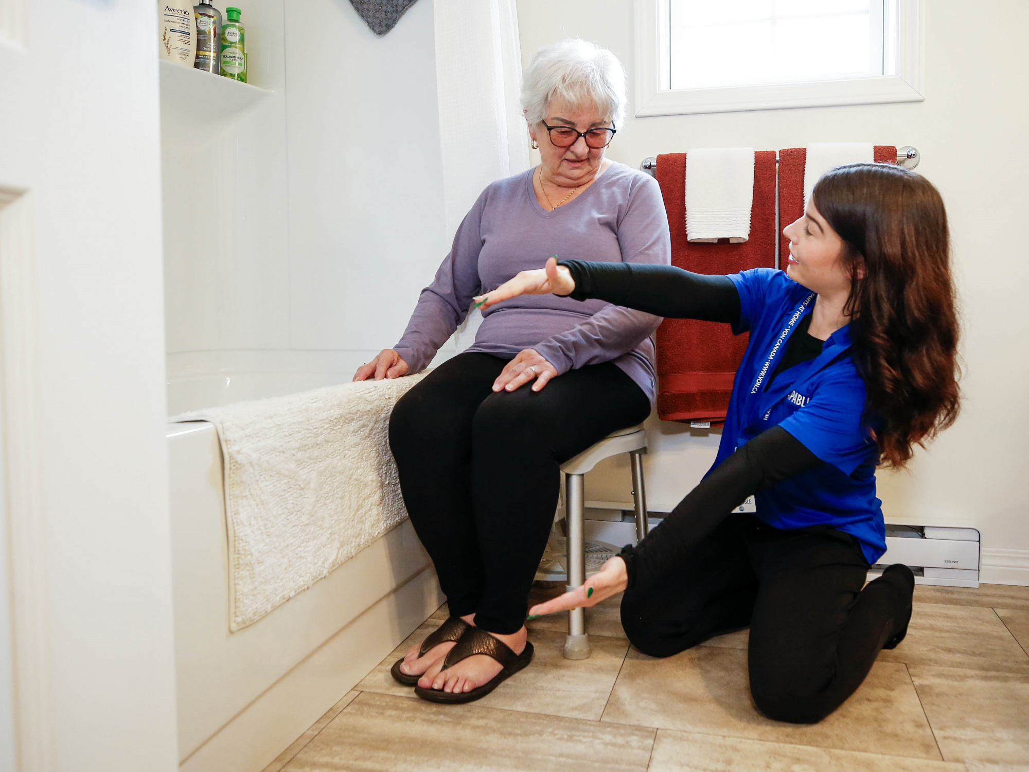 Photo of Occupational therapist and CAPABLE team member Chantel Armstrong helps a client identify small changes that will help her to continue to live safely at home