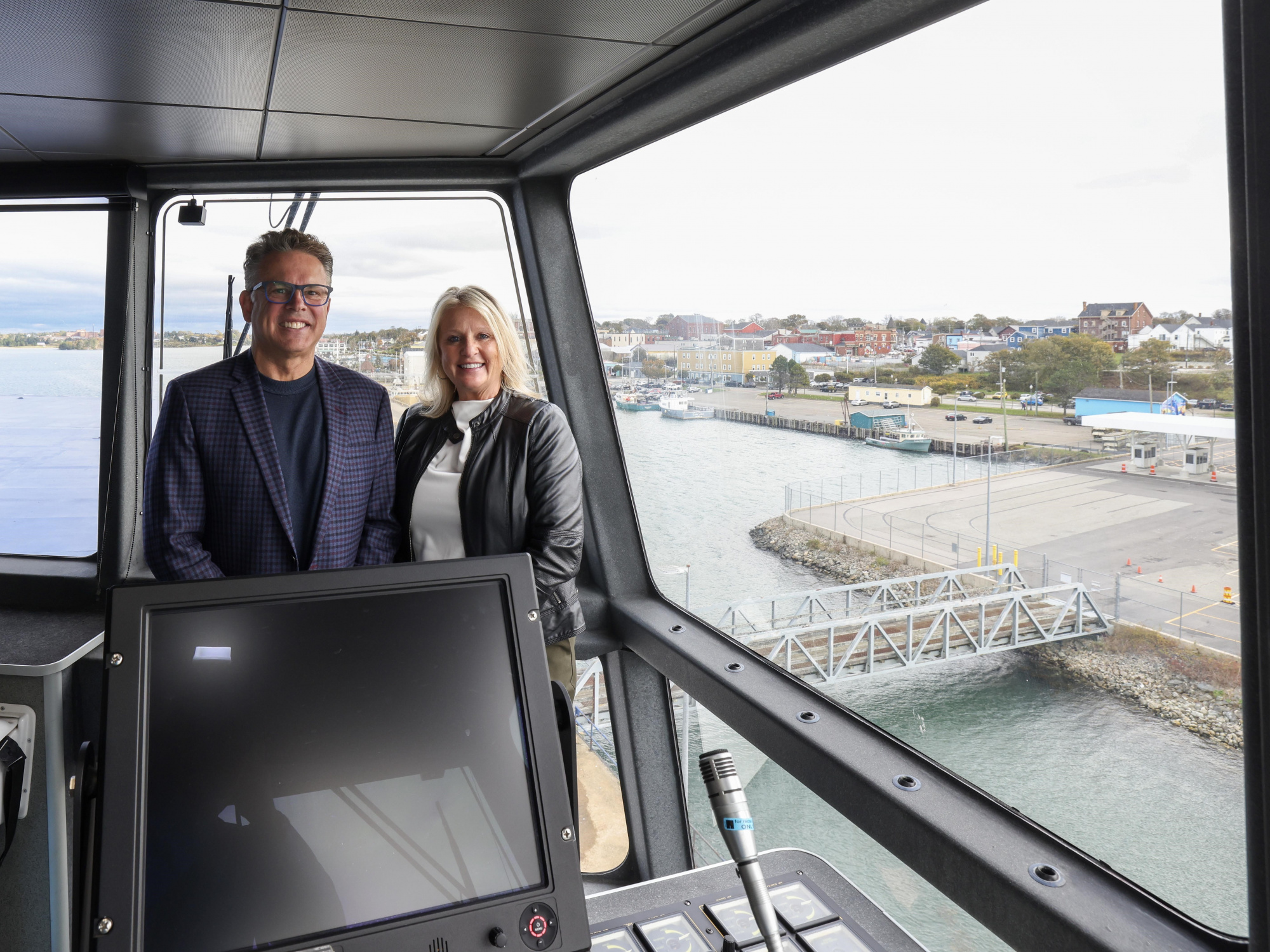 Photo of Mark Wilson, President and CEO of Bay Ferries Limited, and Public Works Minister Kim Masland