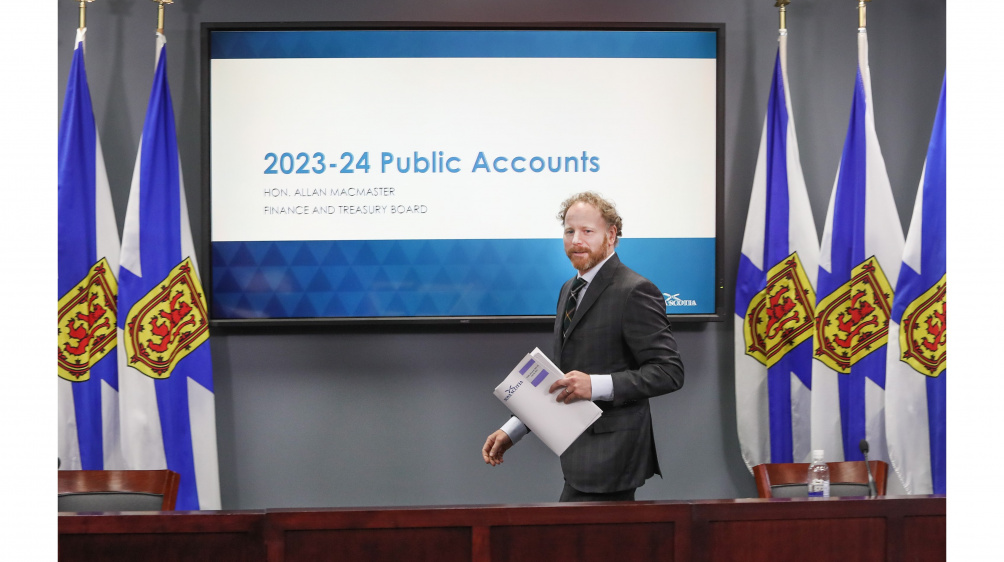 Finance Minister Allan MacMaster at public accounts release