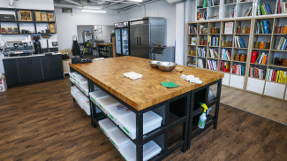 Large island in kitchen