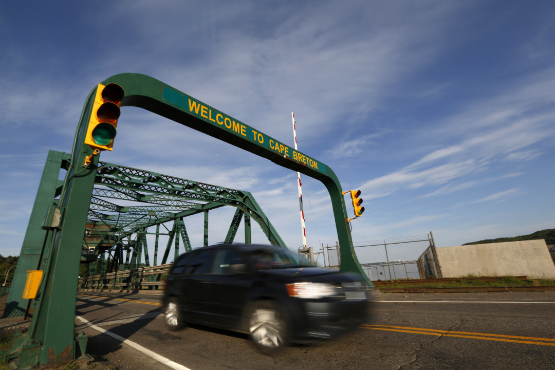 Photo showing a car crossing the Canso Causeway