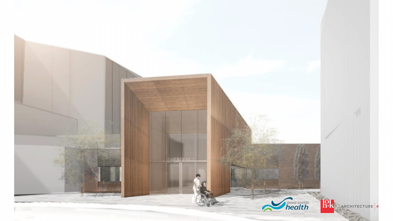 Rendering of new Yarmouth Regional Hospital emergency department entrance