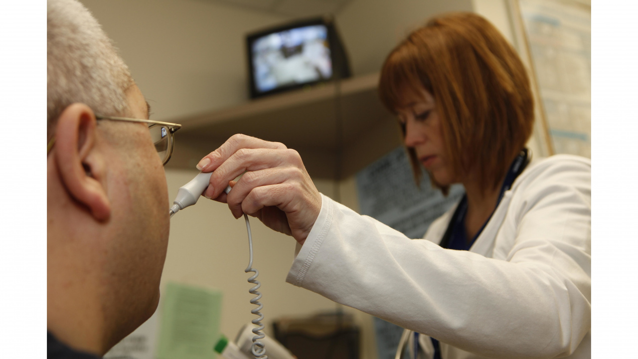 Photo of a doctor and patient