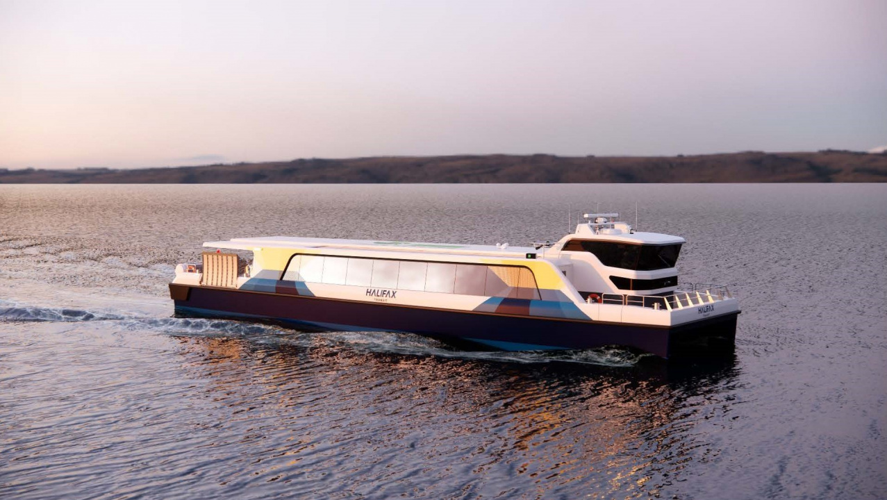 Rendering of proposed ferry in water