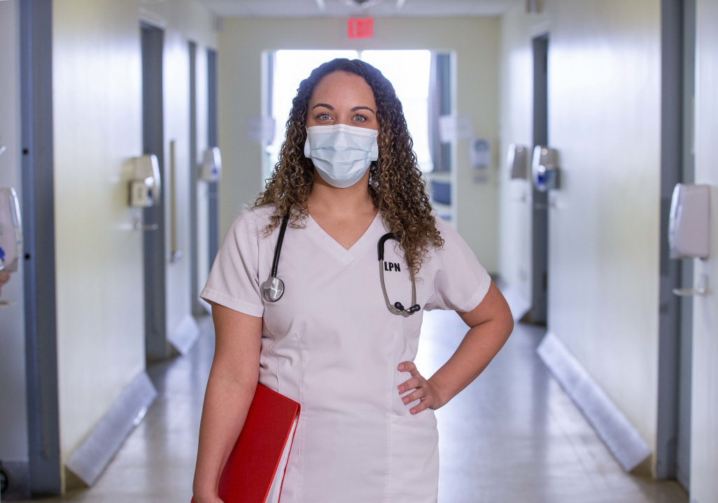 A licensed practical nurse at work in a Nova Scotia hospital