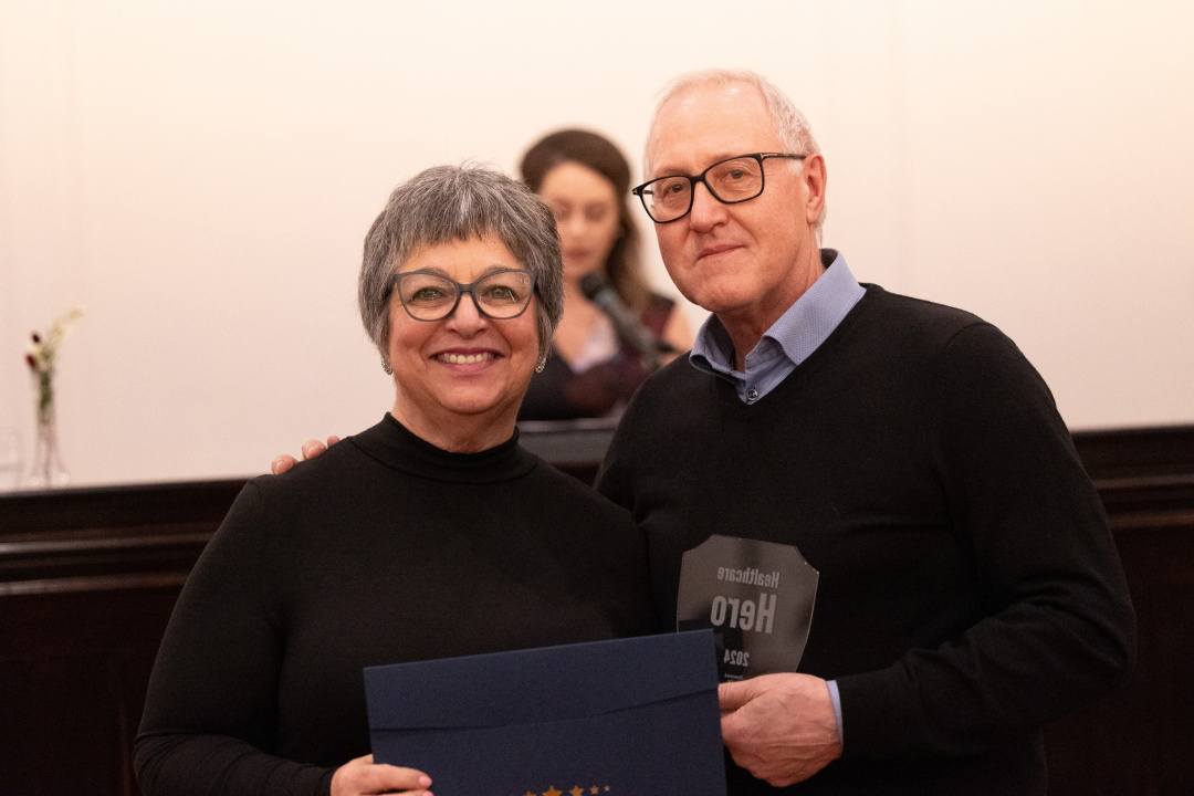 Yarmouth Mayor Pam Mood presents Dr. Roland Muise with the Healthcare Hero Award at the 2nd Annual Physician’s Appreciation Reception in February. (Contributed)