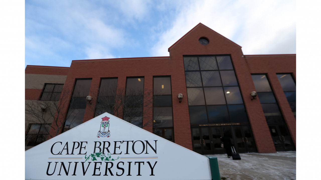 Photo outside Cape Breton University 