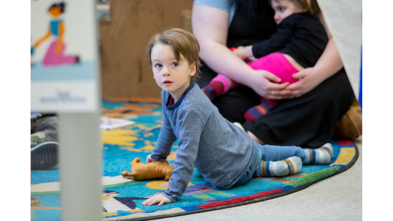 Photo of a child in a child-care centre