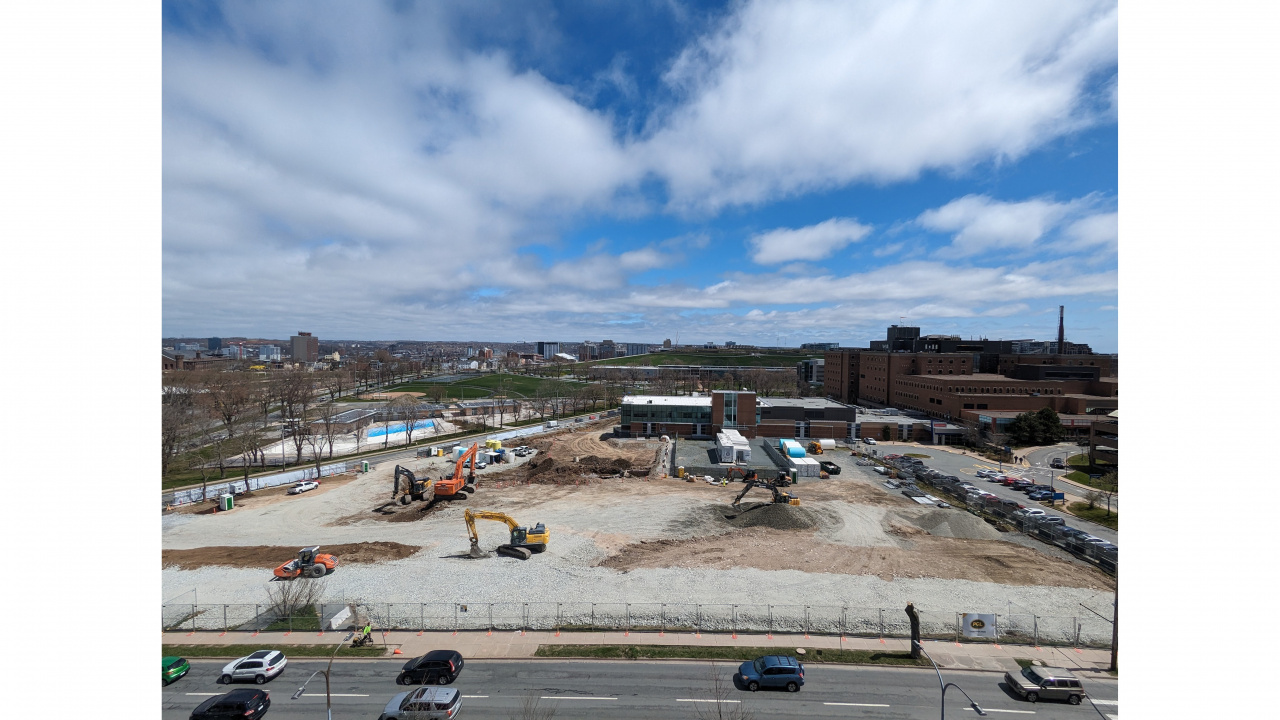 Aerial photo of QEII Halifax Infirmary construction site