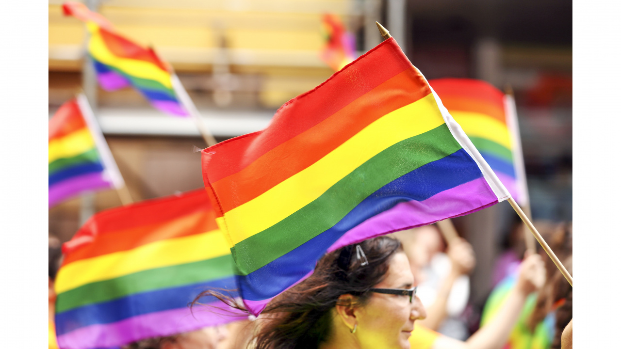 Photo of rainbow flags