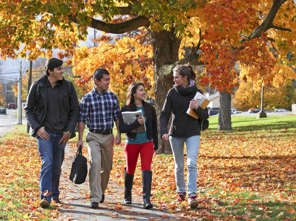 Students walking in a group