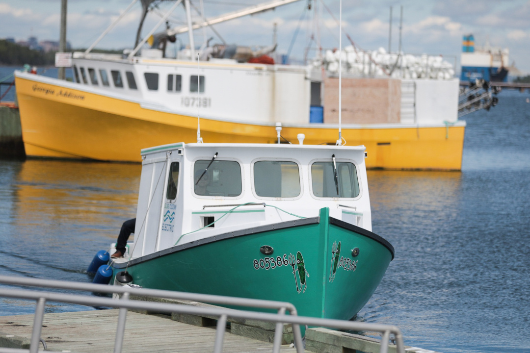 The Sea Cucumber, a prototype hybrid electric research vessel owned by Glas Ocean Electric of Halifax.