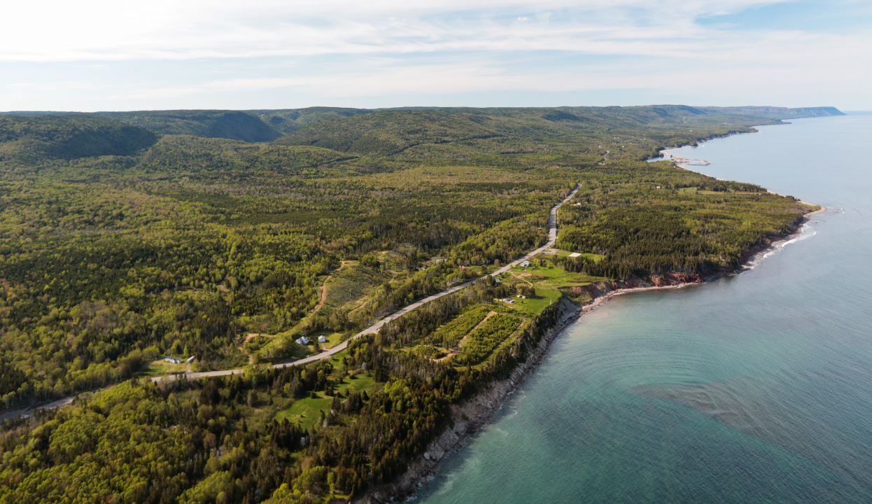 Breton Cove shoreline in Victoria Co