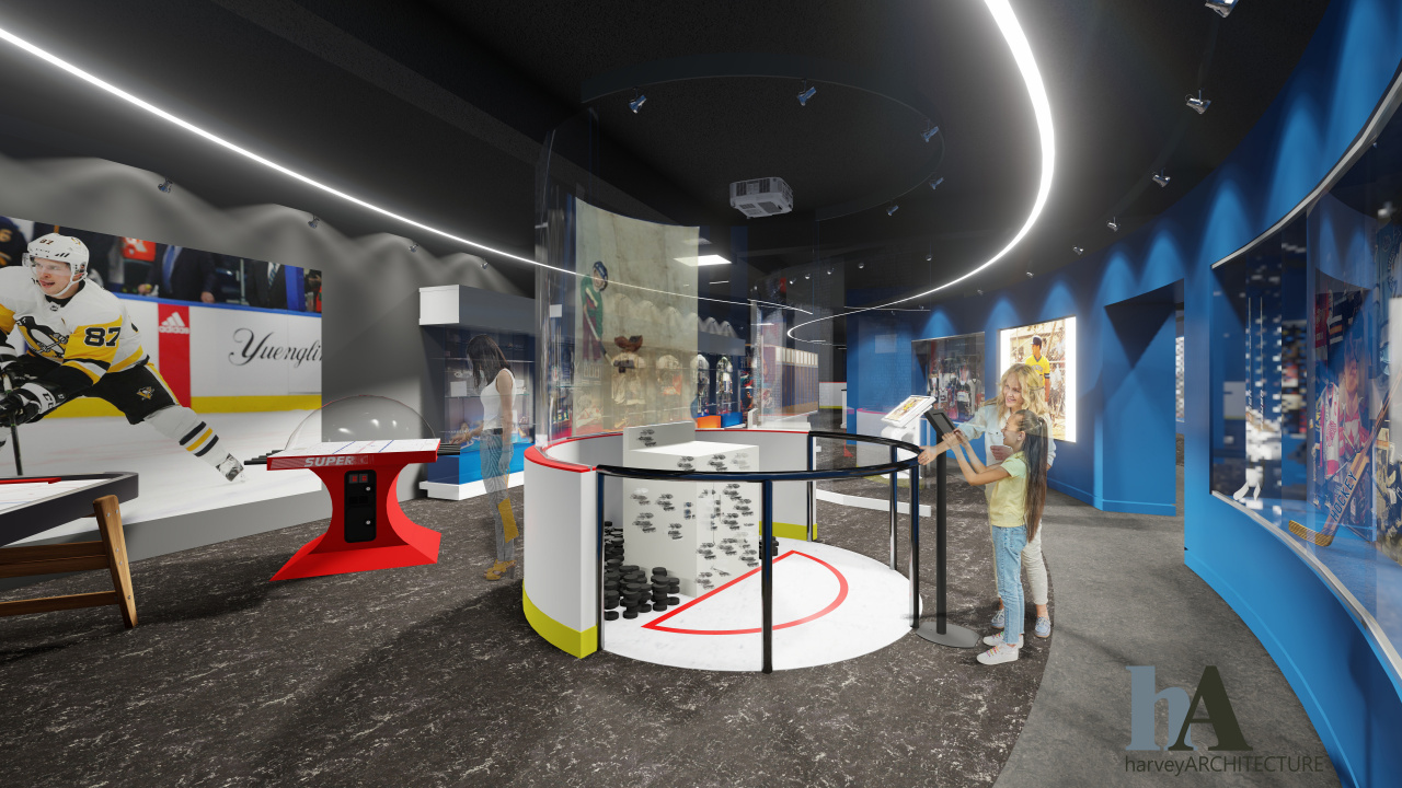 Rendering of the Sidney Crosby exhibit at the Nova Scotia Sport Hall of Fame