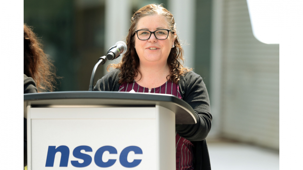 Vanessa Ferris, a second year Business Administration student and summer employee at NSCC's Pictou campus, talks about what the addition of 50 beds will mean for students attending the campus. (Communications Nova Scotia)