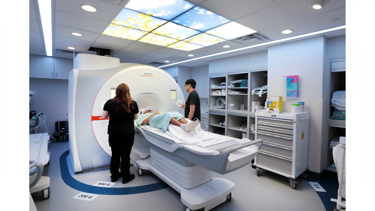 patient entering MRI scanner