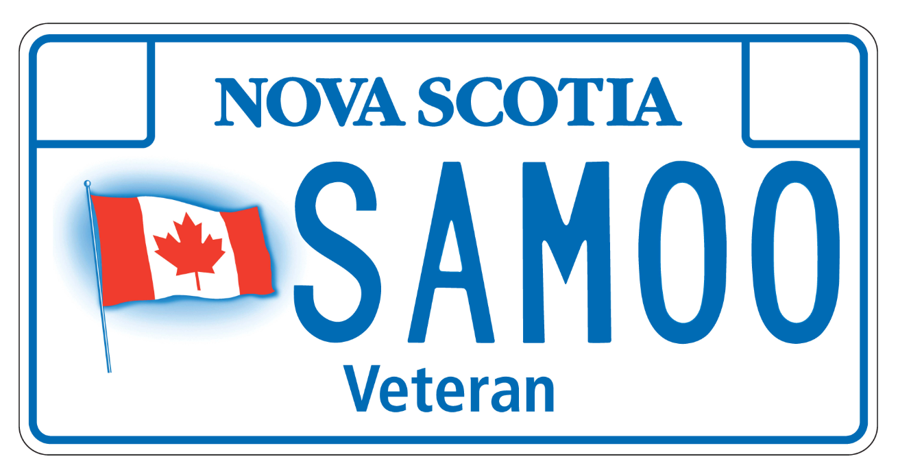 Screenshot of a sample veteran’s licence plate