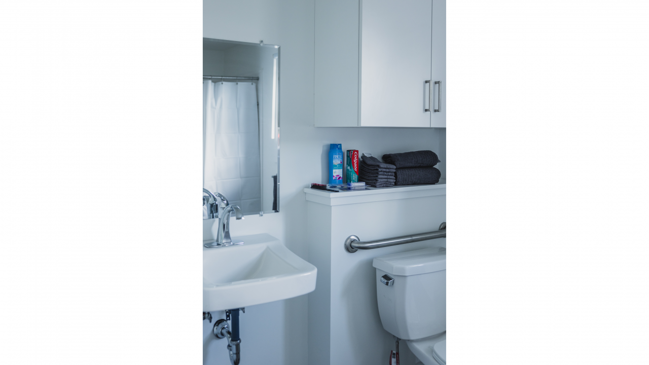 bathroom in tiny home in sackville