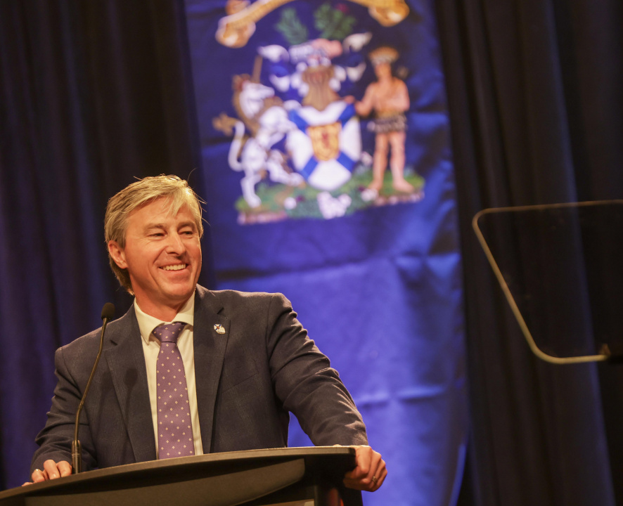 Premier Tim Houston speaks during the ceremony. (Communications Nova Scotia)