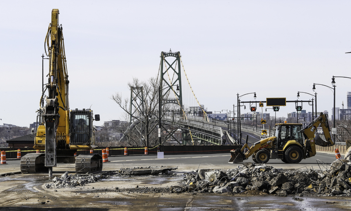 Work removing toll plazas at Angus L. Macdonald Bridge