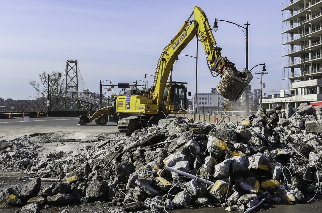 Work removing toll plazas at Angus L. Macdonald Bridge