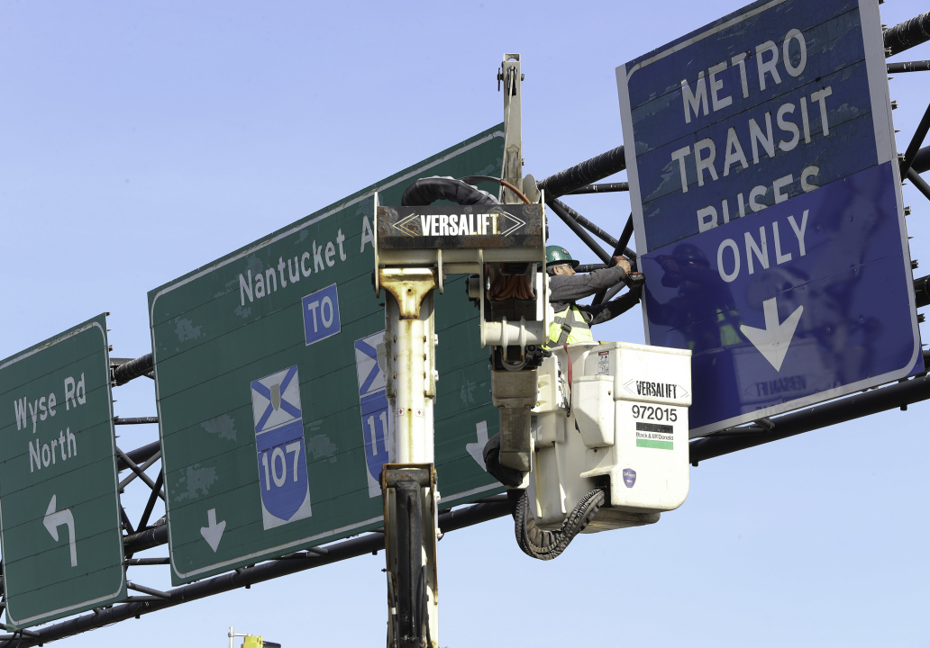 Work removing toll plazas at Angus L. Macdonald Bridge