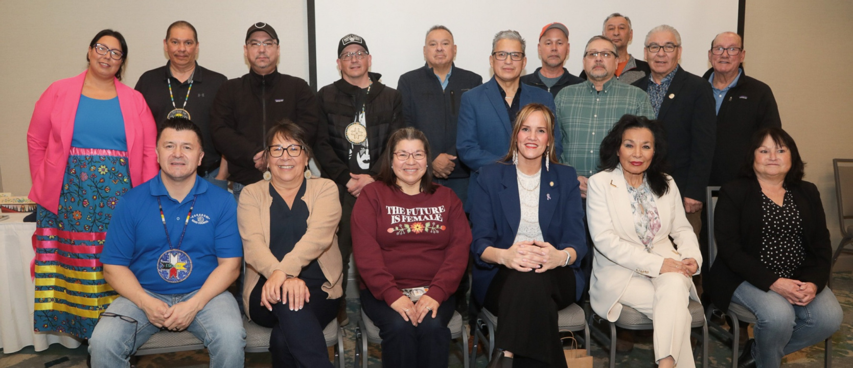 Group photo from the launch of the Mi'kmaw Language Strategy. 