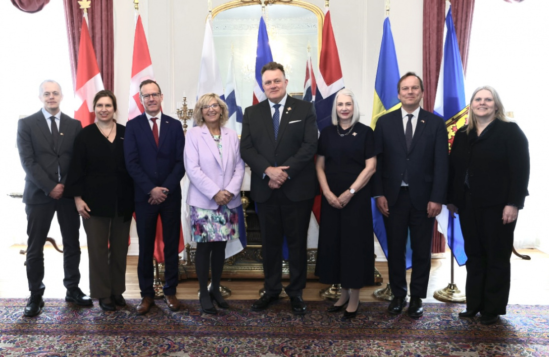 The five heads of mission representing Denmark, Finland, Iceland, Norway and Sweden in Canada
