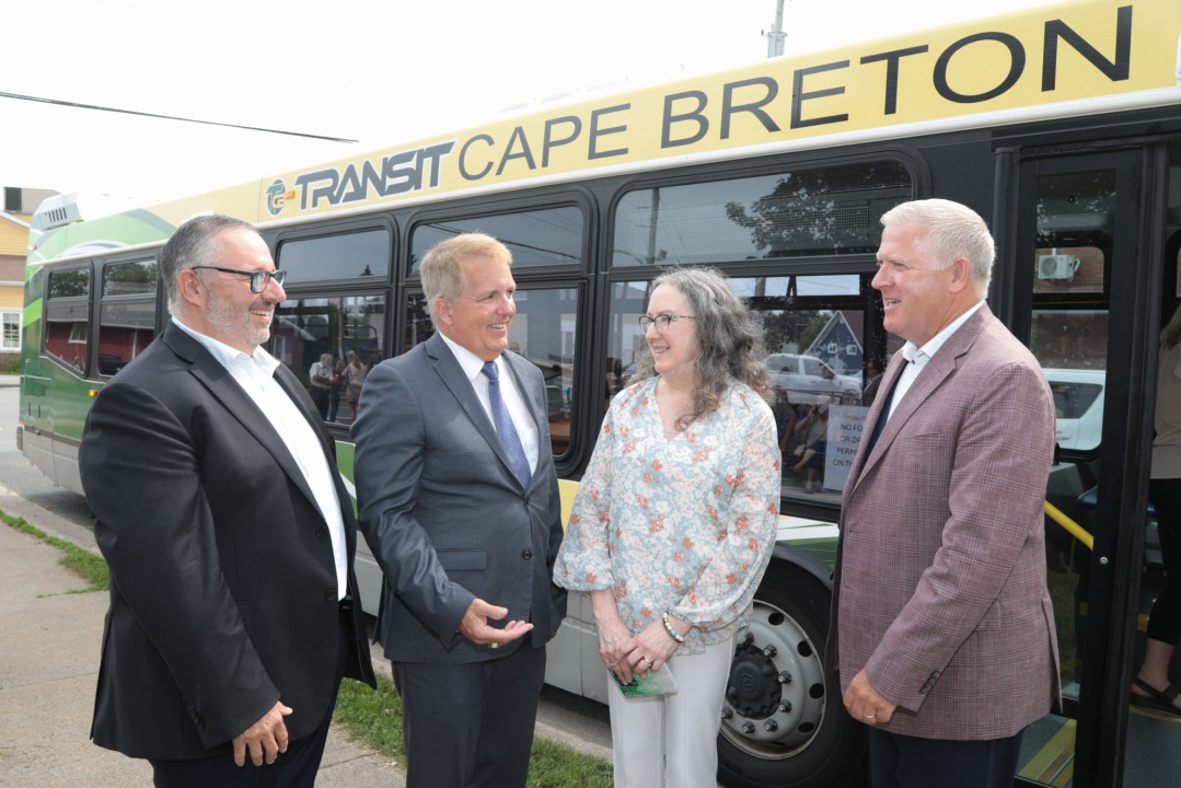 L-R: Fred Tilley, Minister of Public Works and MLA for Northside-Westmount; Scott Armstrong, Minister of Opportunities and Social Development; Dorothy Halliday, Executive Director, Community CARES Youth Outreach; and Cecil Clarke, Mayor of Cape Breton Regional Municipality.