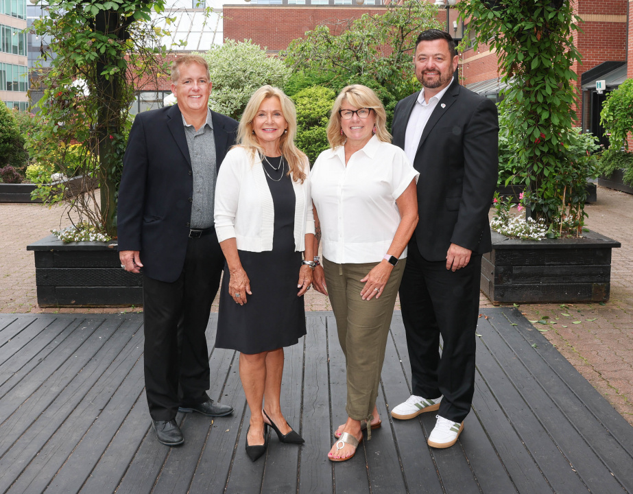 Opportunities and Social Development Minister Armstrong (far left) is joined by (left to right) Hon. Barb Ramsay, Minister of Social Development and Seniors, Prince Edward Island; Hon. Cindy Miles, Minister of Social Development, New Brunswick; and Hon. Jamie Korab, Minister of Families and Affordability, Newfoundland and Labrador.