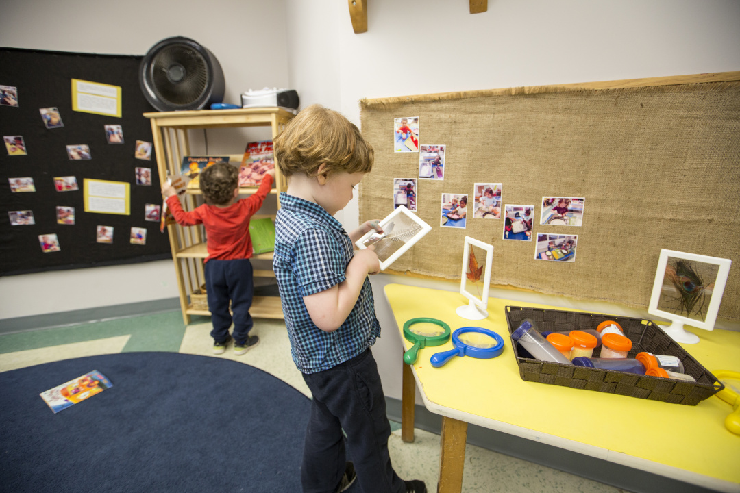 Two children at a daycare