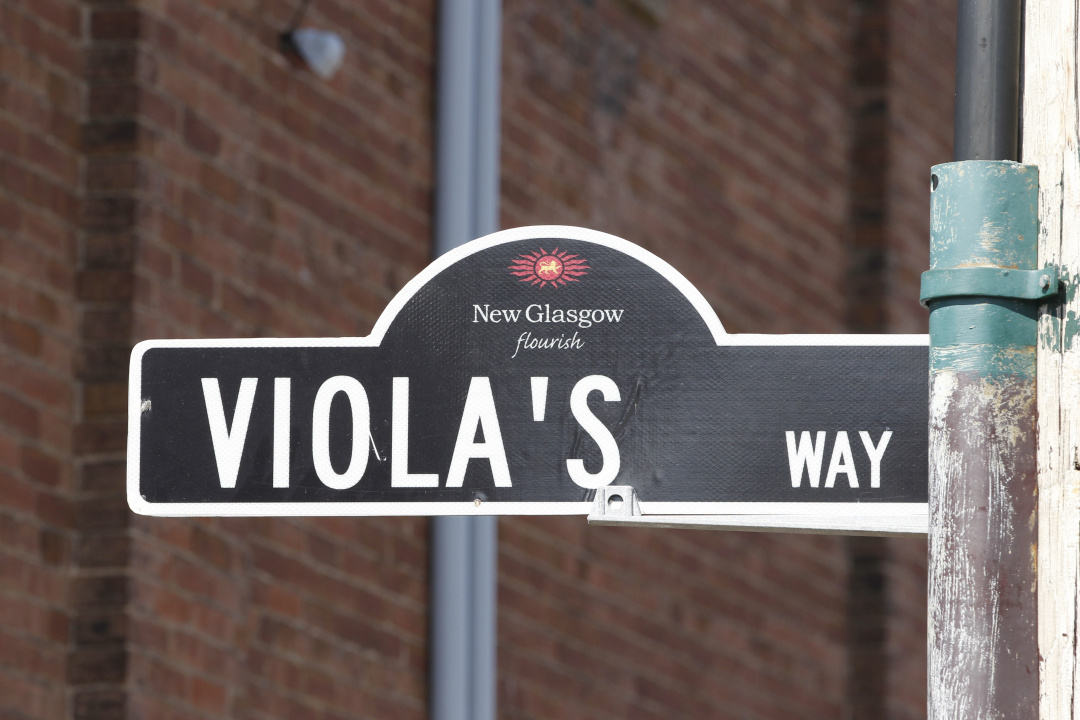 Street sign that says Viola's Way