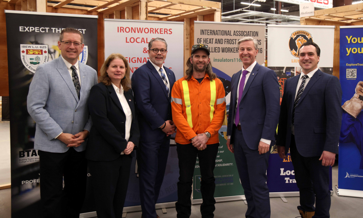 Premier Tim Houston and others at the Skills Bridge announcement