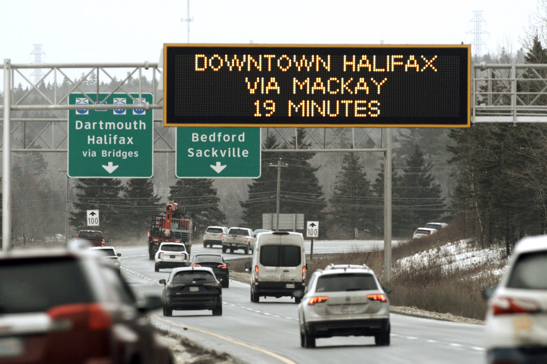 Variable message sign.