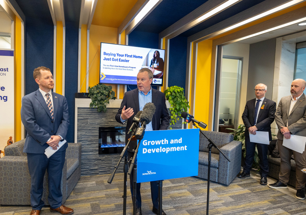 Paul Masterson, President and CEO, Atlantic Central, at a podium