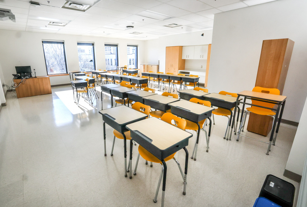 A classroom at the new St. Joseph’s-Alexander McKay Elementary School.