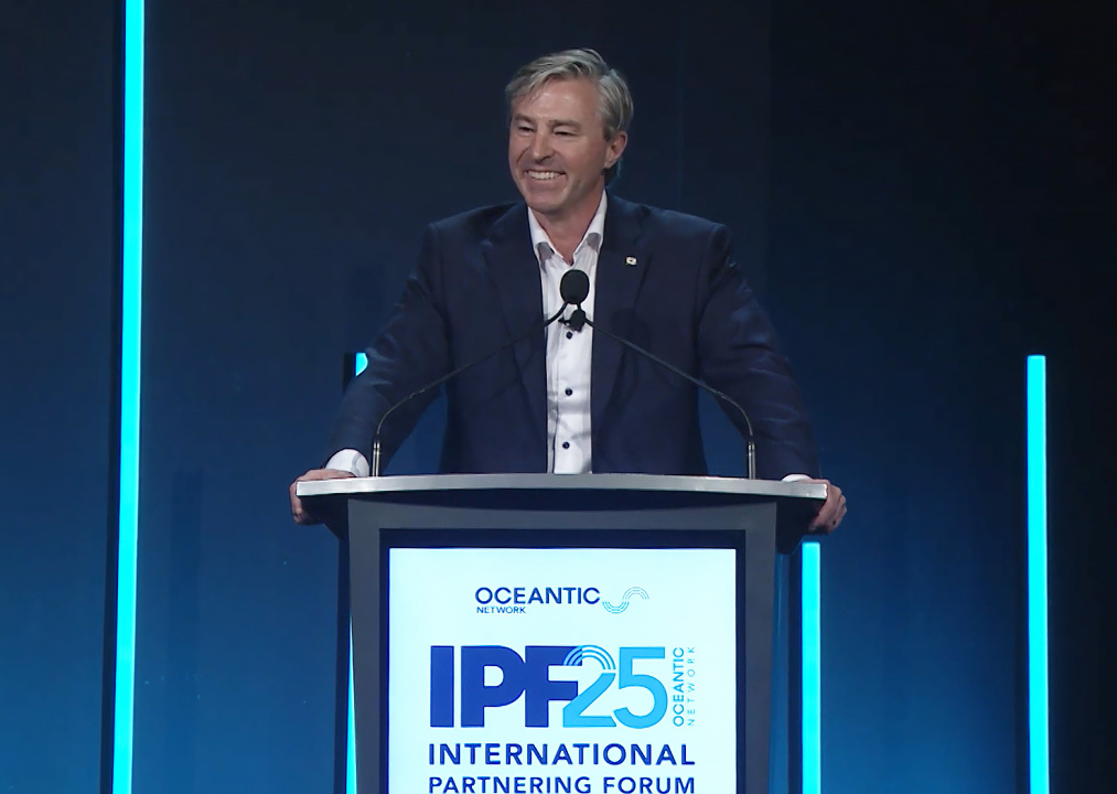 Premier Tim Houston speaking at last year’s International Partnering Forum.